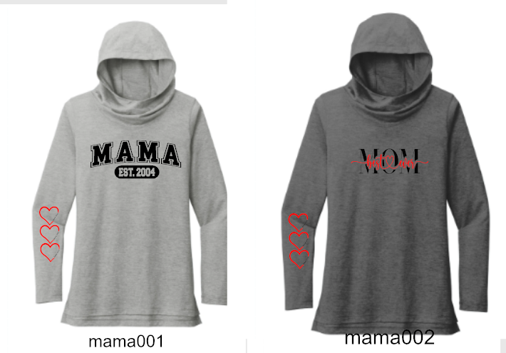 MAMA Ladies  Tri-Blend Wicking Long Sleeve Hoodie